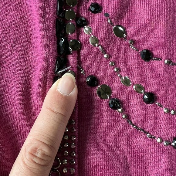 Alfred Dunner Petite Womens Size Petite Medium Faux Twinset Sweater Set Purple - Picture 4 of 7